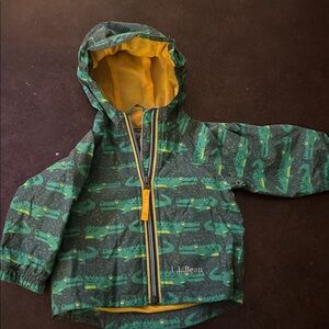 L.L. Bean Kids' Green Alligator Print Raincoat